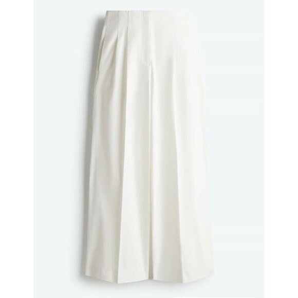 H&M Pants - H&M Edition White Pleated Front Wide Leg Pants 12